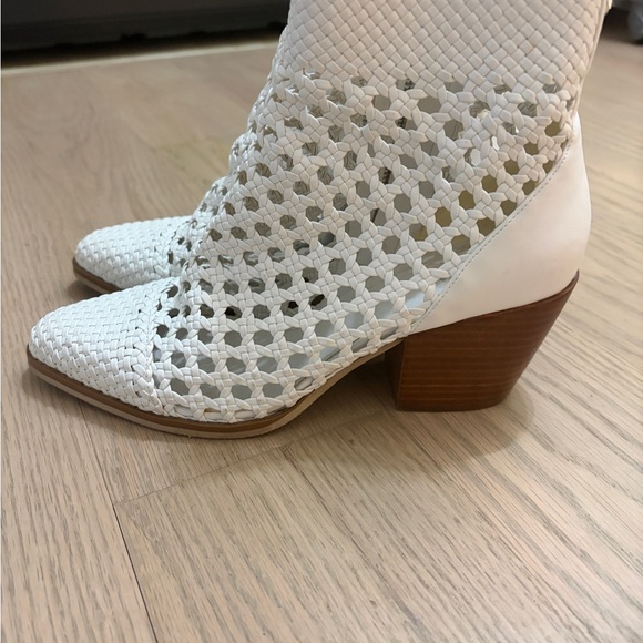 Michael Kors White Textured Ankle Booties - Picture 3 of 4